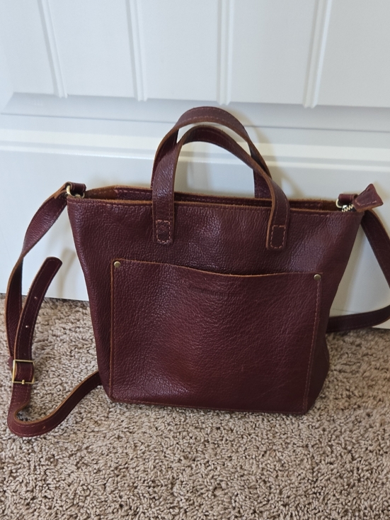Portland Leather Handbags - Portland Leather Mini Crossbody Zipper Tote